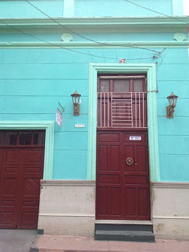 'House front' Casas particulares are an alternative to hotels in Cuba.